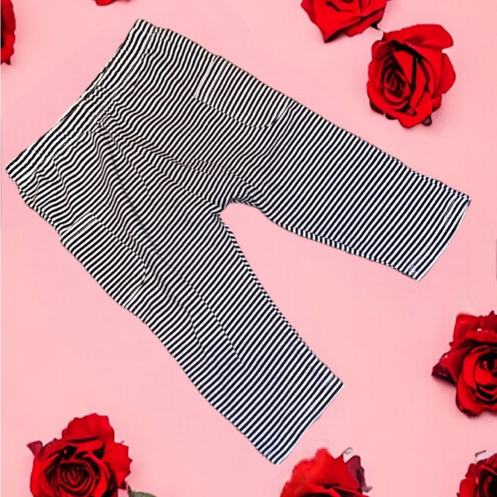3/$15 Celebrate! Valentines Day Black & White Striped Leggings